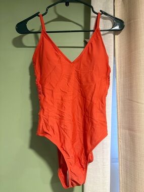 Shade & Shore Coral Orange One-Piece Swimsuit